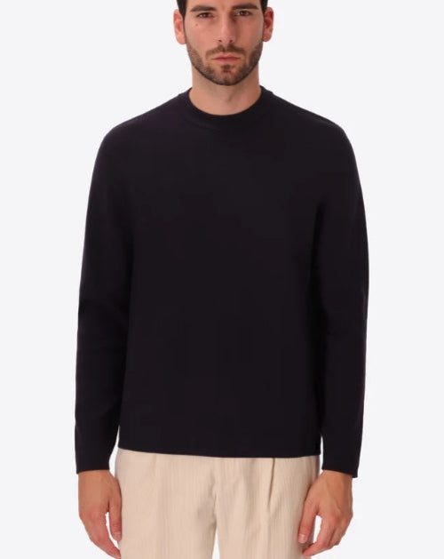 DISTRETTO12 Maglia Ayres in Misto Viscosa Sostenibile Punto Compatto BLU
